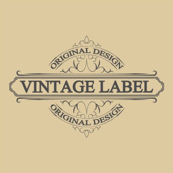 Vintage antique decorative labels vector 02  