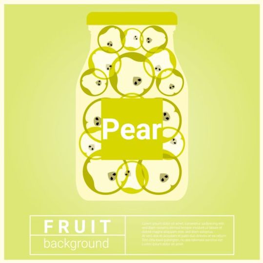 Water fruit recipe with pear vector background  