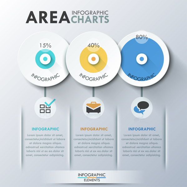 White Circles Infographics template vector 08  