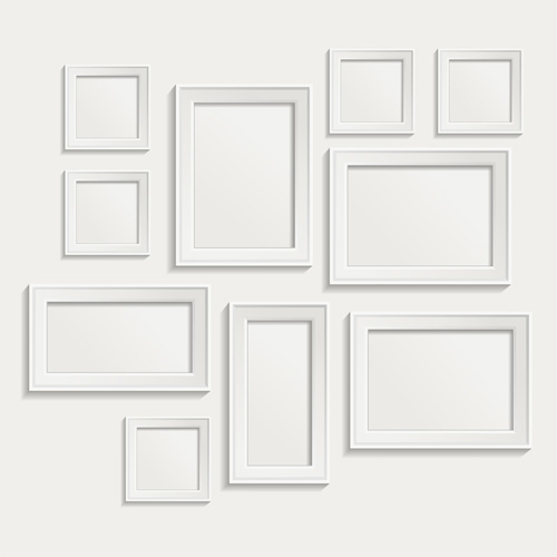 White frame on wall vector design 06  