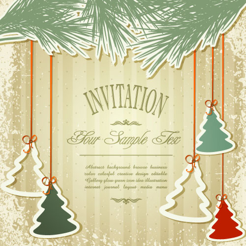 Set of Christmas design vector background 03  