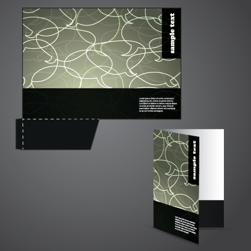 Abstract folder cover design vector set 03  