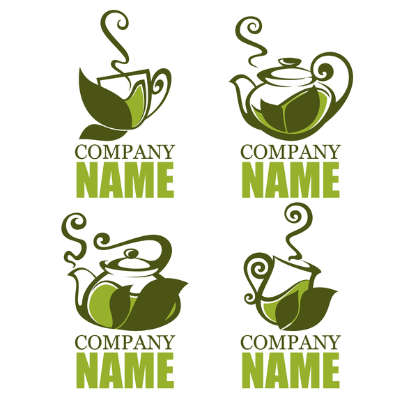 緑茶のロゴのデザインのベクトル  