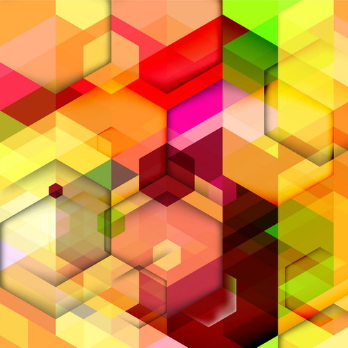 vecteurs de milieux abstraites hexagones colorés 06  