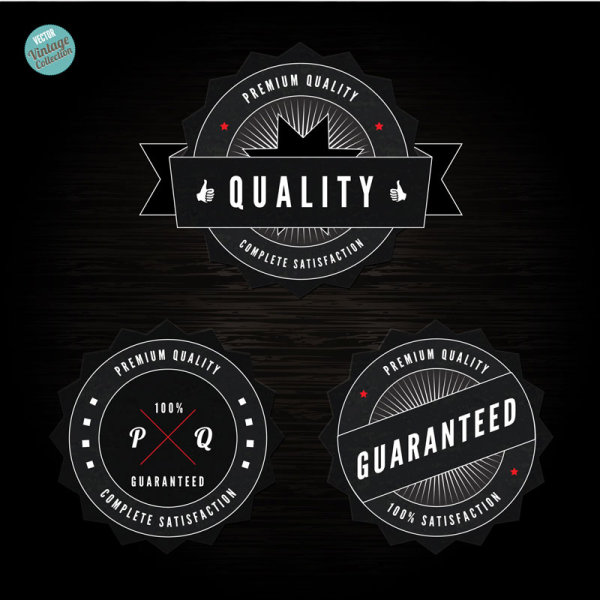black label of Quality and guaranteed vector 02  