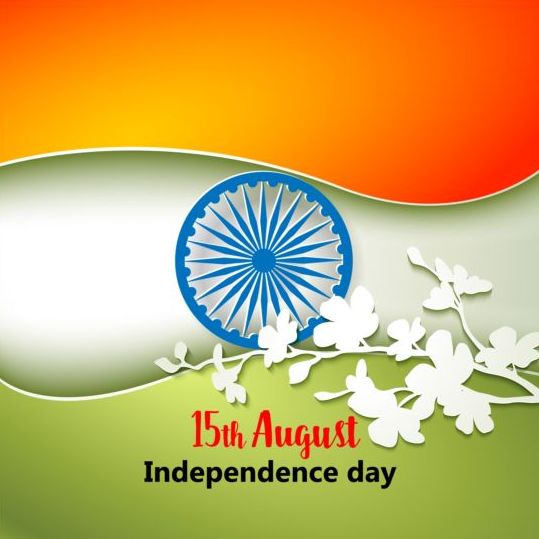 15th autught Indian Independence Day background vector 02  