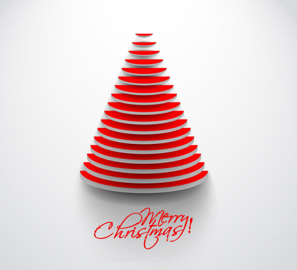 Paper cut Christmas tree design vector 02  