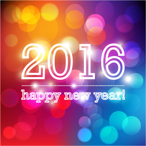2016 New Year with Halation background vector  