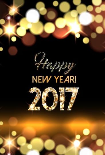 2017 nouvel an avec fond de lumière or vecteur 03  