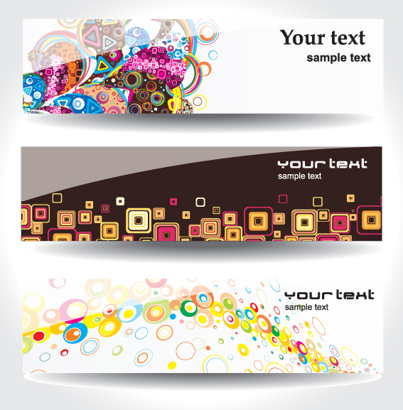 Set of Different Abstract Banners design vector 03  