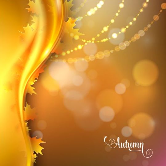 Abstract autumn background shiny vector 06  