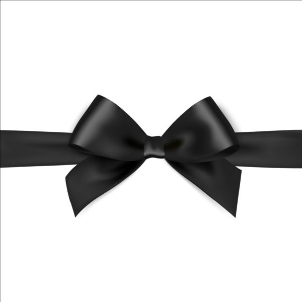 Black ribbon bows vector  