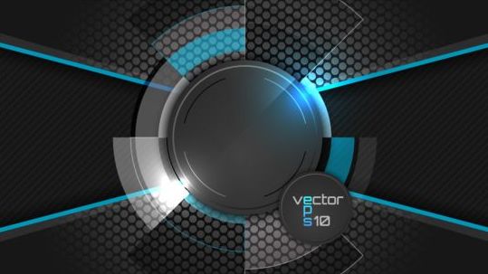 Black Tech Hintergrund-Vorlagen-Vektor 02  