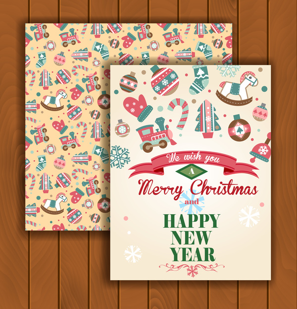 크리스마스 인사말 카드와 봉투 나무 배경 벡터 03  