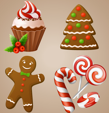 Christmas sweet elements vector material  