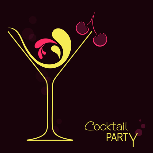 Cocktails logos creative vector material 05  