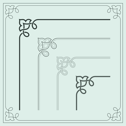 Corner ornament chinese styles vector 09  