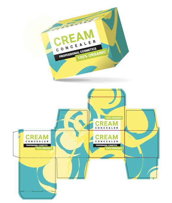 Cosmetic packaging box template vector 04  