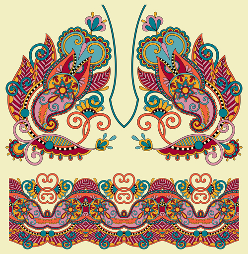 Ethnic decorative pattern floral vector 03  