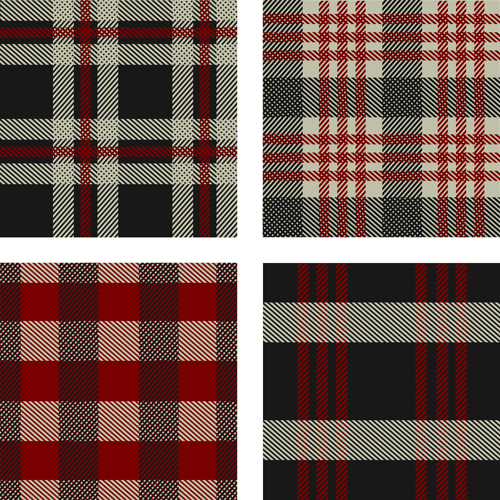 Fabric plaid pattern vector material 08  