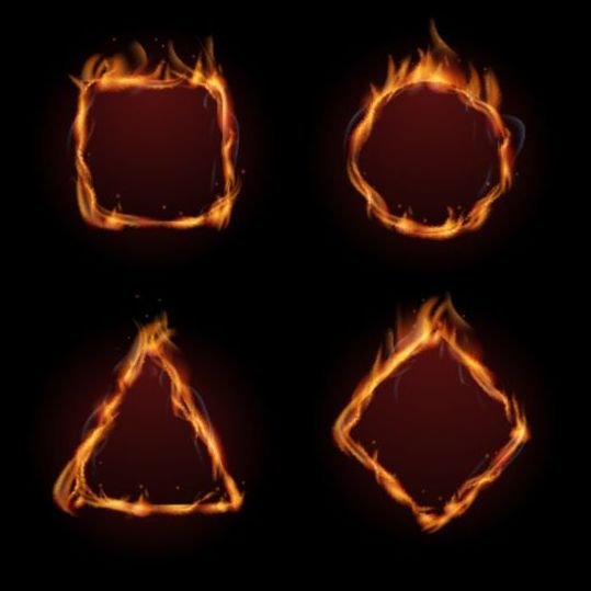 Flame fire frame vector 03  