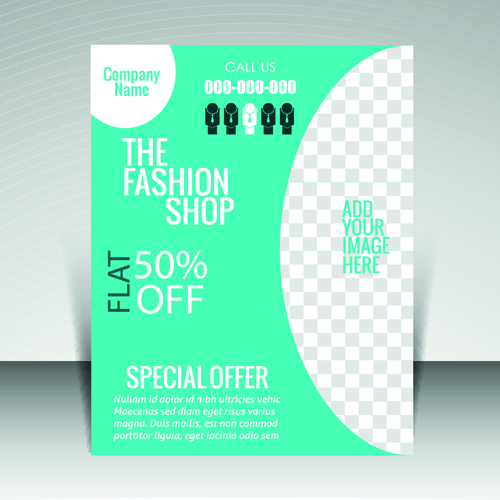 Flyer and cover brochure with magazine vector illustration 02  