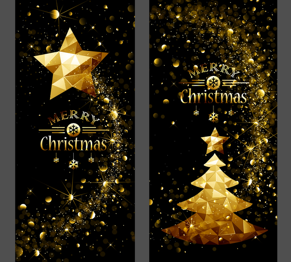 Goldener Weihnachtstraum vertikaler Banner-Vektor  