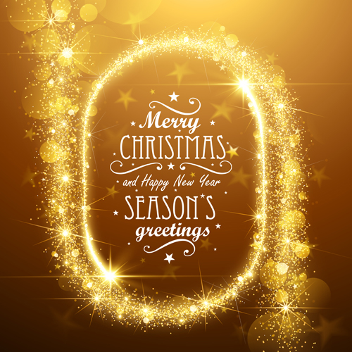 Golden glow christmas holiday background vector 05  