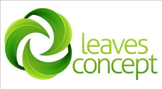 Зеленые листья логотип вектор 02  