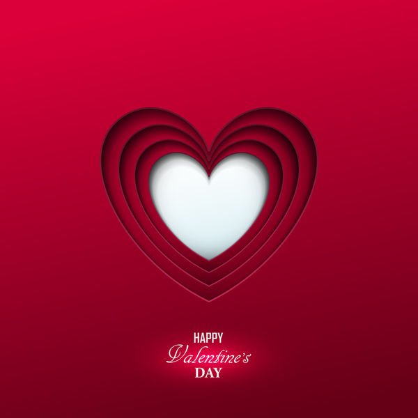 Happy valentine red background template vector 02  