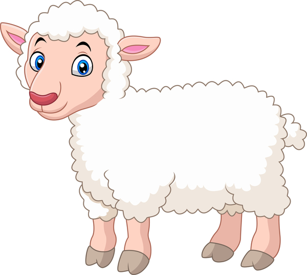 Petit vecteur de dessin animé de moutons  