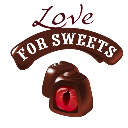 Love with sweet labels vector material 01  