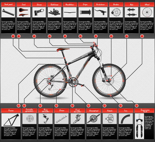Mountain bike structure description vector 02  