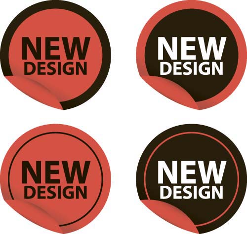 New design stickers vectors 04  