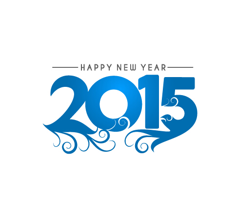 New year 2015 text design set 03 vector  