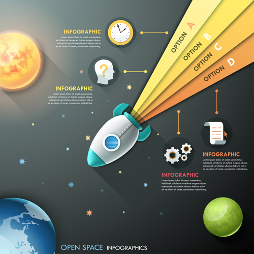 Open space infographic vector template 03  
