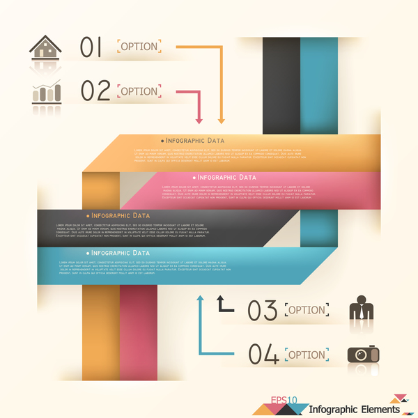 Origami options infographic template vector 11  