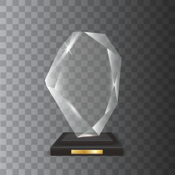 Polygon acrylic glass trophy award vector 17  