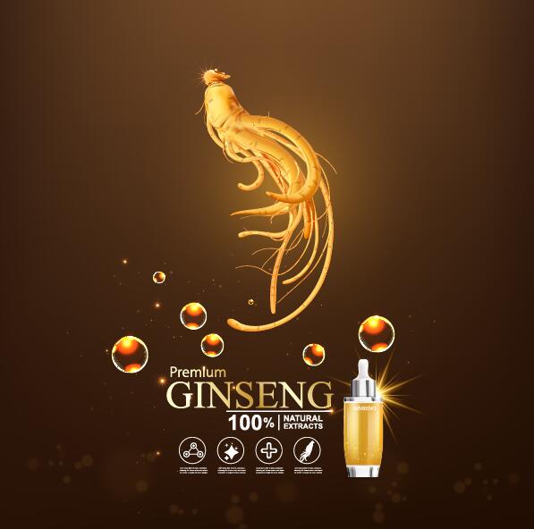 Vecteur de poster premium cosmétique ginseng 07  
