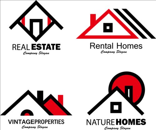 Real estate company creative logos vector 02  