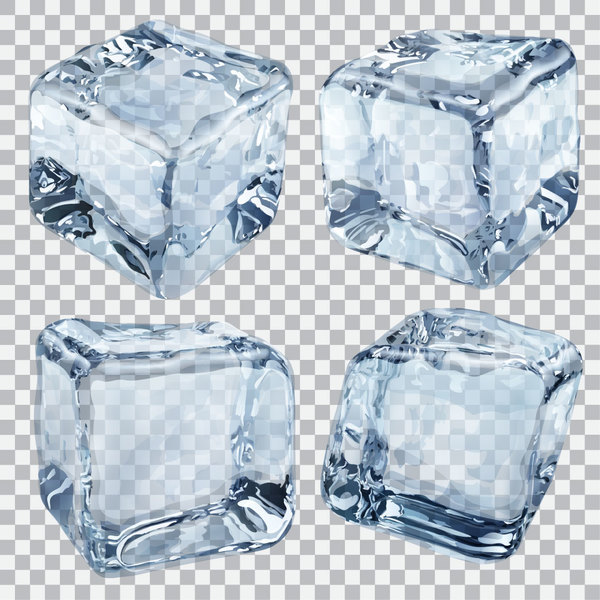 Realistic Ice cubes illustration vector 01  