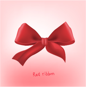 Red bow vector material  