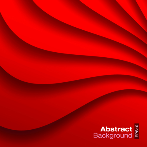 Red wave abstract vector background 01  