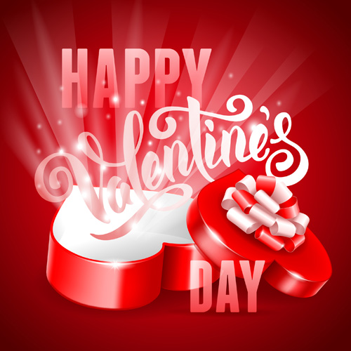 Romantic valentine day gift cards vector 01  