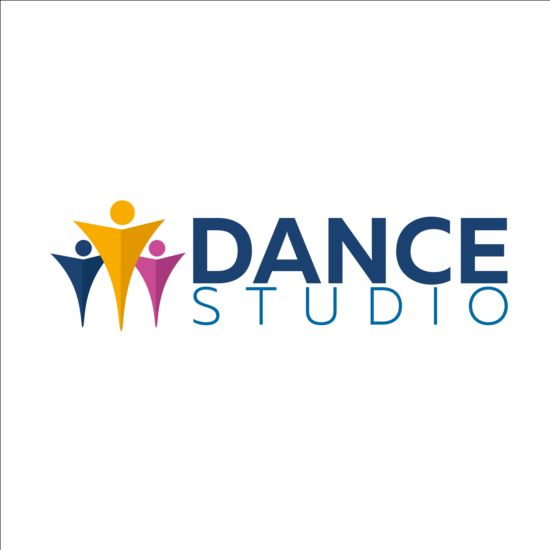 Set of dance studio logos design vector 07  