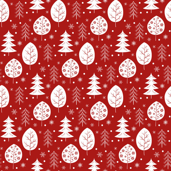 Snowflake med julgran vektor sömlös mönster 07  