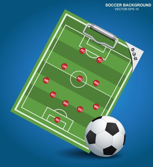 戦略とサッカー背景ベクトル デザイン 06  
