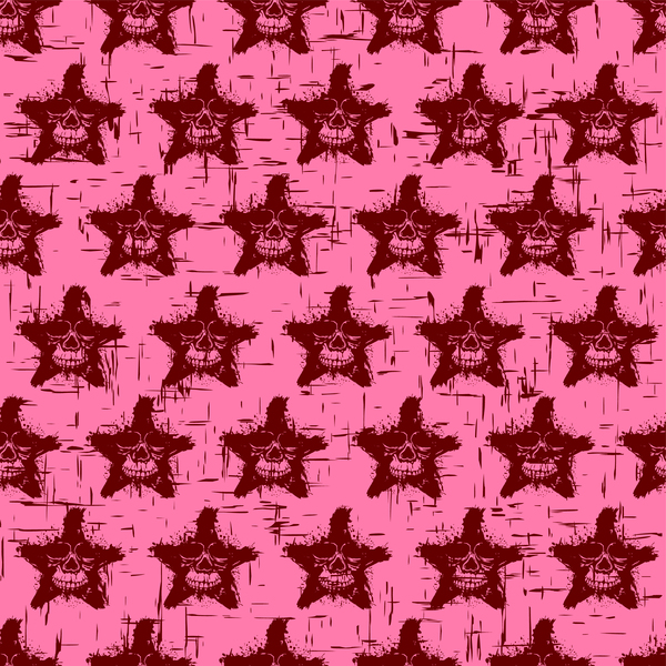 Stars with skull with seamless pattern vector  