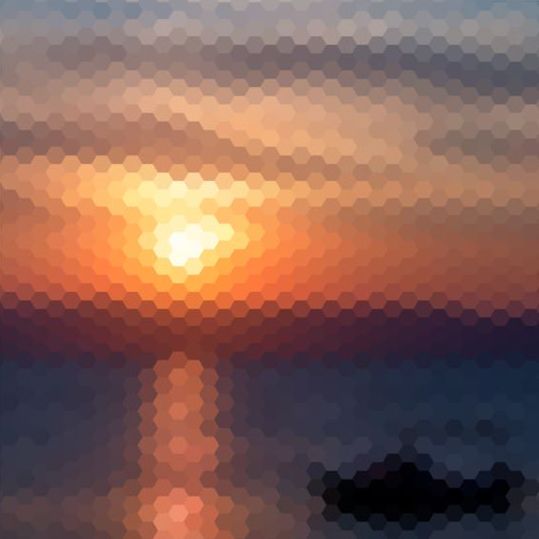 Sonnenuntergang mit geometrischen Formen verschwommener Hintergrundvektor 02  