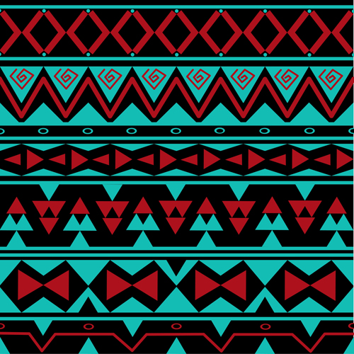 Tribal pattern seamless borders vector 02  